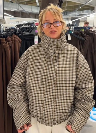 Vintage Plaid Zip Up Jacket