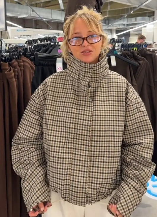 Vintage Plaid Zip Up Jacket