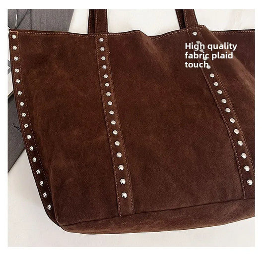 Faux Suede Solid Color High Quality Fashionable Versatile Handbag 2026 Women's Product Hot Selling Large Capacity Shoulder Bag