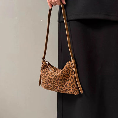 Fashion Leopard Print Mobile Phone Bag Commute Matte New Women's Bag Versatile Leather Crossbody Bag Trendy Small Shoulder Bags