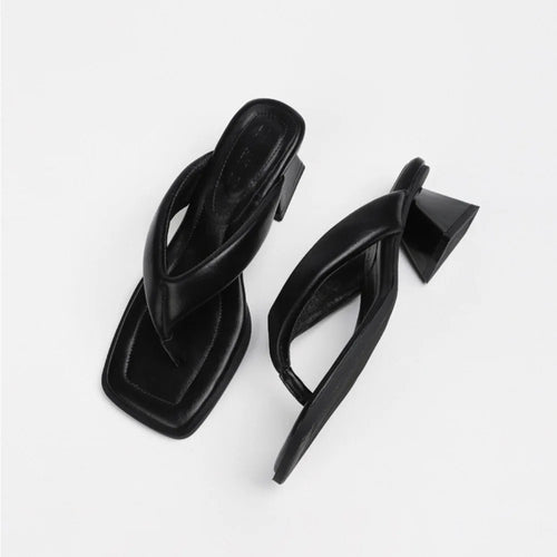 Amelie Square-Toe Heeled Sandals