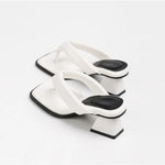 Amelie Square-Toe Heeled Sandals