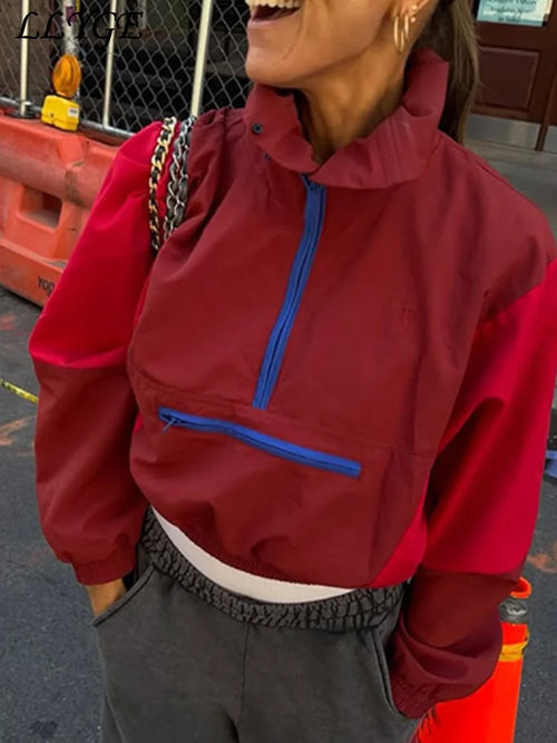 Colorblock Cropped Windbreaker