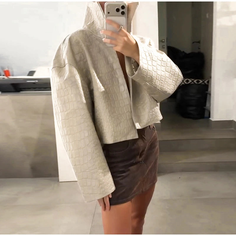 Sienna Croc-Embossed Jacket