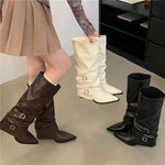 Sabine Buckle Knee-High Boots
