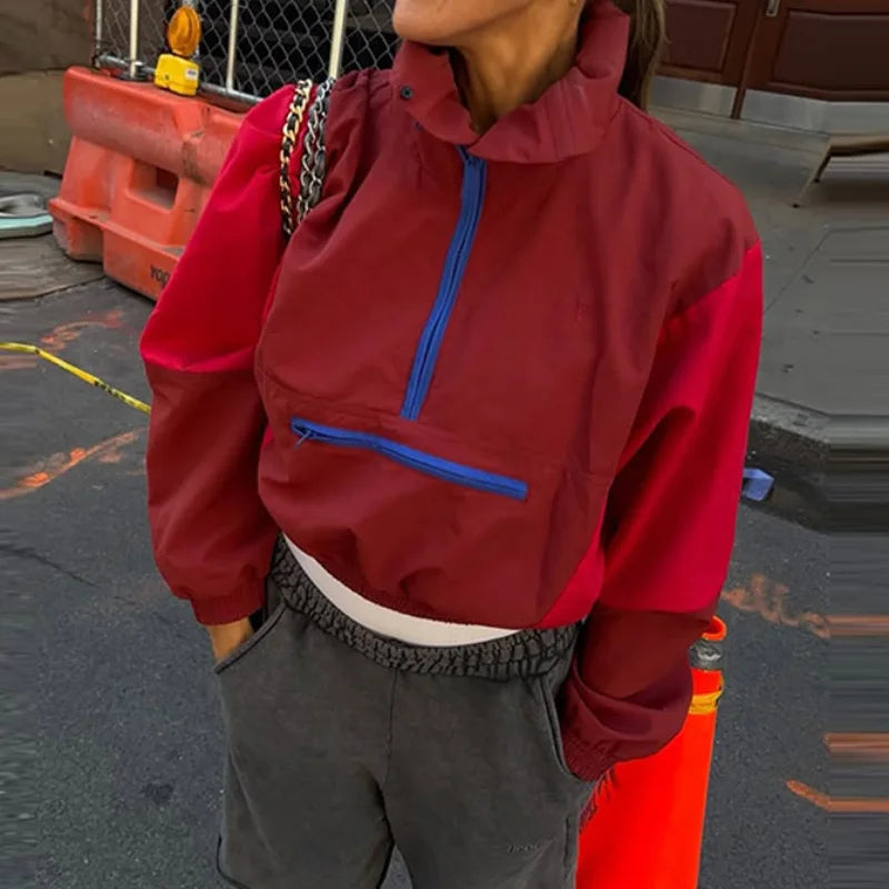 Colorblock Cropped Windbreaker