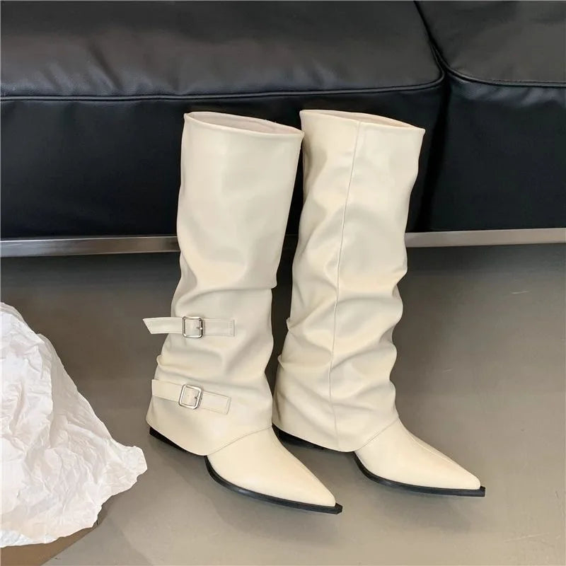 Sabine Buckle Knee-High Boots