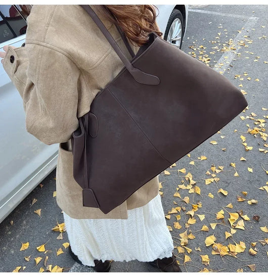Faux Suede Solid Color High Quality Fashionable Versatile Handbag 2026 Women's Product Hot Selling Large Capacity Shoulder Bag