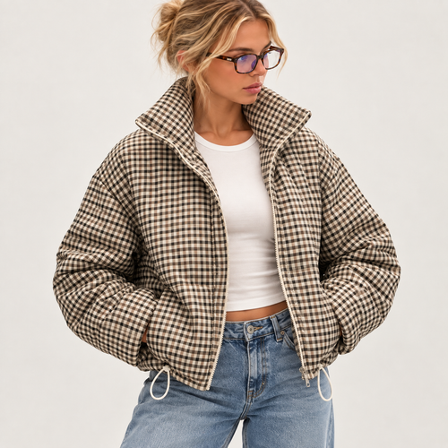 Harlow Plaid Zip Jacket
