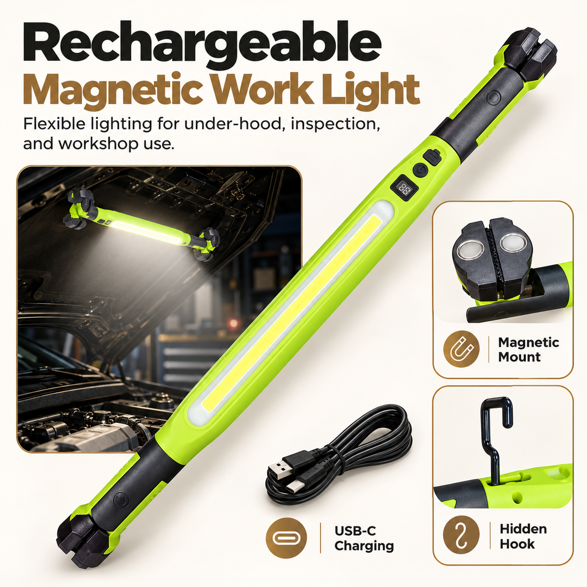 Rechargeable Magnetic Work Light